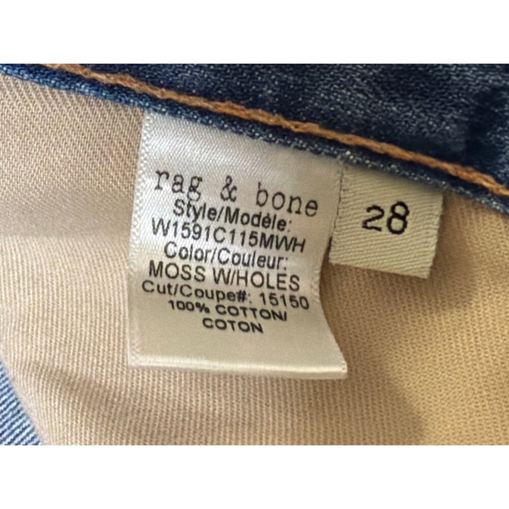 Rag & Bone Ripped Boyfriend Jeans Size 28 Light Wash Slim Fit - Picture 4 of 7